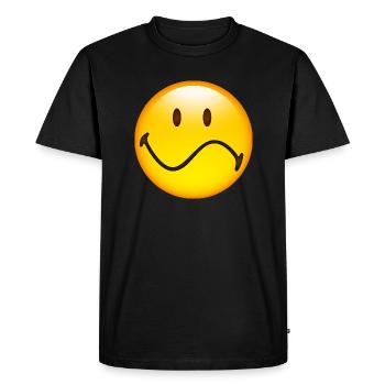 Smiley Indifferent - T-shirt Premium bio Homme - noir - Devant - Nico (187cm)