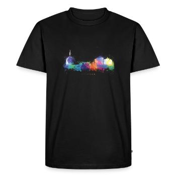 Fischtown Bremerhaven Skyline Sprayed - Men's Premium Organic T-Shirt - black - Front - Nico (187cm)