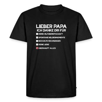 Dear Dad thank you for everything - Men's Premium Organic T-Shirt - black - Front - Nico (187cm)