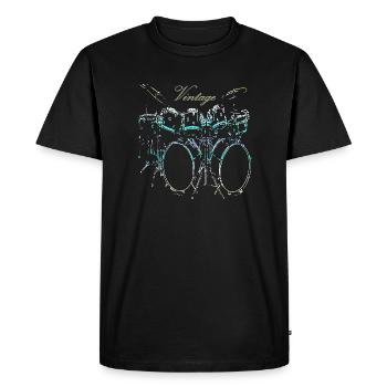 Vintage drum set - Men's Premium Organic T-Shirt - black - Front - Nico (187cm)
