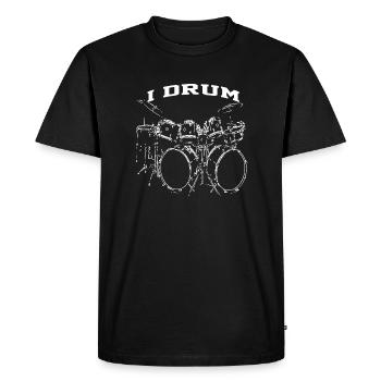 Drum Set I Drum - Men's Premium Organic T-Shirt - black - Front - Nico (187cm)