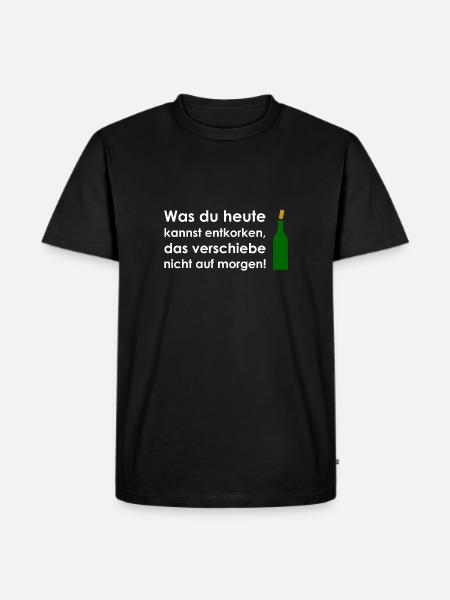 Wein Korken - Männer Premium Bio T-Shirt - Schwarz