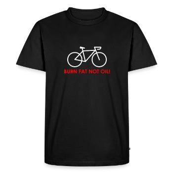BURN FAT NOT OIL ! - T-shirt Premium bio Homme - noir - Devant - Nico (187cm)