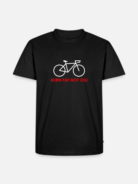 BURN FAT NOT OIL! - Men's Premium Organic T-Shirt - black