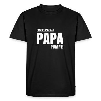 À l'écart des pompes papa! - T-shirt Premium bio Homme - noir - Devant - Nico (187cm)