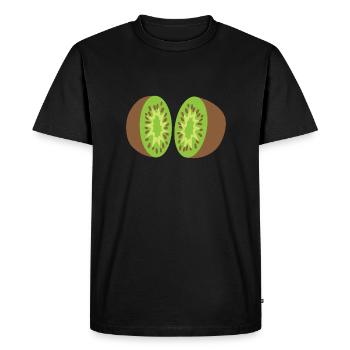 kiwi fendant 2 morceaux de kiwi - T-shirt Premium bio Homme - noir - Devant - Nico (187cm)