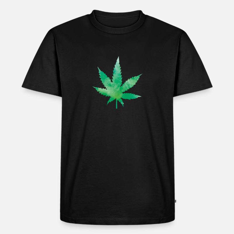 leaf weed - Männer Premium Bio T-Shirt - Schwarz