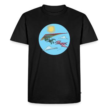 Hang Glider Glider Hang Glider Dinosaur - Men's Premium Organic T-Shirt - black - Front - Nico (187cm)