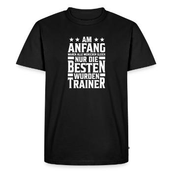 Nur die besten wurden Trainer Coach Sport Geschenk - Männer Premium Bio T-Shirt - Schwarz - Vorne - Nico (187cm)