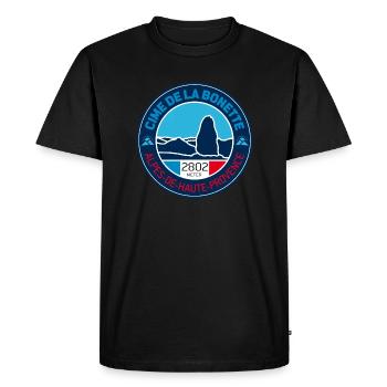 Cime de la Bonette 2 - T-shirt Premium bio Homme - noir - Devant - Nico (187cm)