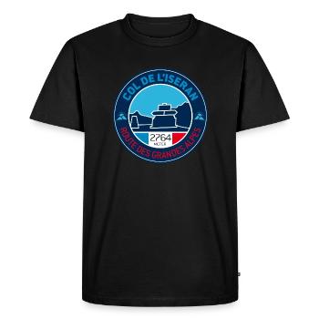 Col de l'Iseran 2 - Men's Premium Organic T-Shirt - black - Front - Nico (187cm)
