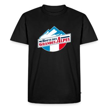 Route des Grandes Alpes 1 - T-shirt Premium bio Homme - noir - Devant - Nico (187cm)