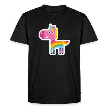Iris unicorn - Men's Premium Organic T-Shirt - black - Front - Nico (187cm)