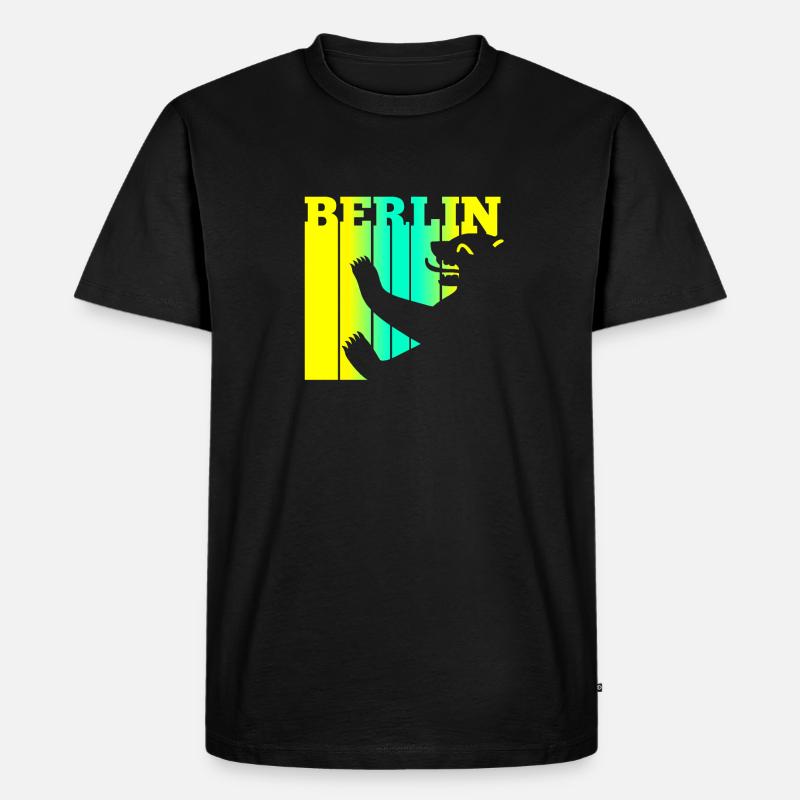 Berliner Bär - Männer Premium Bio T-Shirt - Schwarz