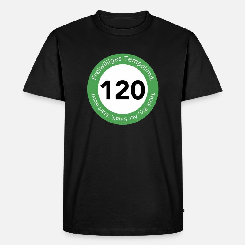 Freiwilliges Tempolimit - Männer Premium Bio T-Shirt - Schwarz