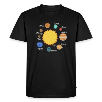 Cadeau de planètes du système solaire - T-shirt Premium bio Homme - noir - Devant - Nico (187cm)