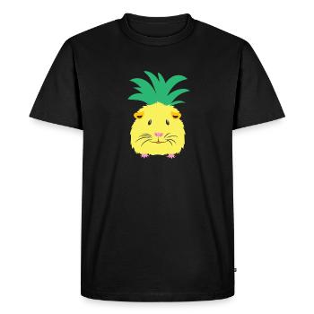 Cochon d'Inde ananas jaune - T-shirt Premium bio Homme - noir - Devant - Nico (187cm)