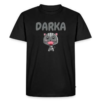 darka - Cadeau humour drôle touche pas à mon poste - T-shirt Premium bio Homme - noir - Devant - Nico (187cm)