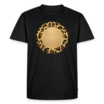 Leopard Motif motif motif cercle cadre nom - T-shirt Premium bio Homme - noir - Devant - Nico (187cm)