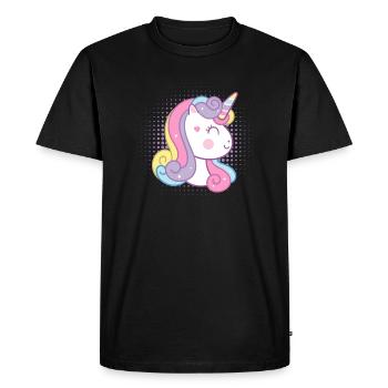 Licorne mignonne - T-shirt Premium bio Homme - noir - Devant - Nico (187cm)