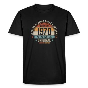 50e anniversaire des années 1970 - T-shirt Premium bio Homme - noir - Devant - Nico (187cm)