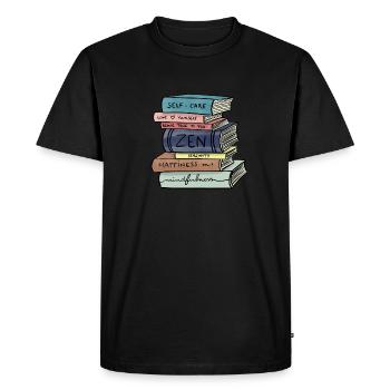 Books / Light, Dreams & Love - Men's Premium Organic T-Shirt - black - Front - Nico (187cm)