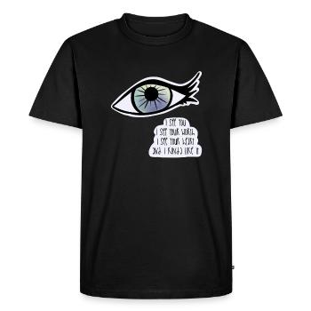 I See You / Care - Men's Premium Organic T-Shirt - black - Front - Nico (187cm)