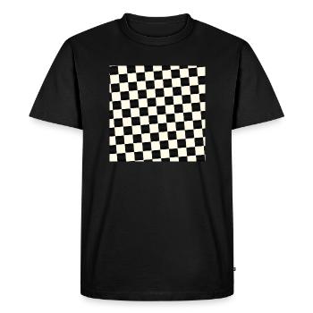 Masque en damier | Protège-dents - T-shirt Premium bio Homme - noir - Devant - Nico (187cm)