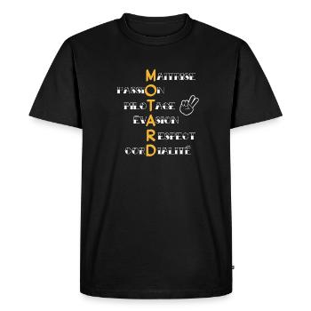 MOTARD Mastery Passion Pilotage - Men's Premium Organic T-Shirt - black - Front - Nico (187cm)