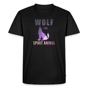 Spiritual Animals Wolf is my spirit Animal Gift - T-shirt Premium bio Homme - noir - Devant - Nico (187cm)
