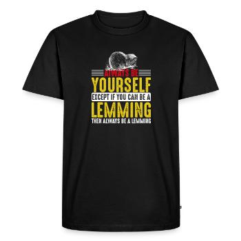 Soyez toujours un lemming - T-shirt Premium bio Homme - noir - Devant - Nico (187cm)