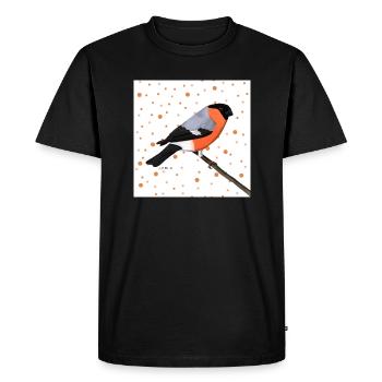 Bouvreuil Orange Oiseau Animal Femmes Hommes Enfants - T-shirt Premium bio Homme - noir - Devant - Nico (187cm)