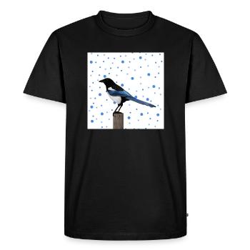 Pie oiseau animal cadeau femmes hommes - T-shirt Premium bio Homme - noir - Devant - Nico (187cm)