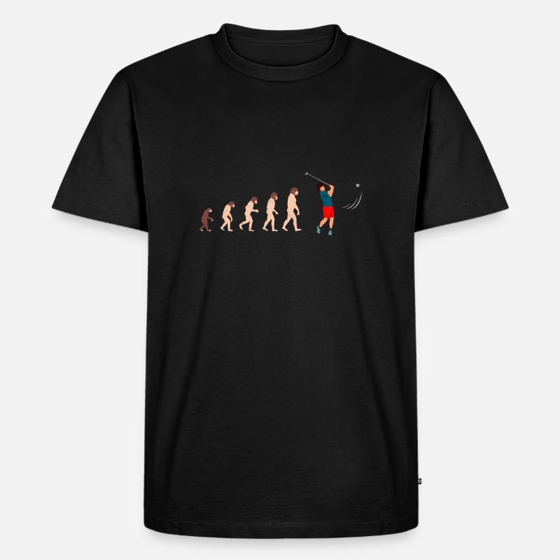 Evolution Golf Golfer Geschenkidee - Männer Premium Bio T-Shirt - Schwarz