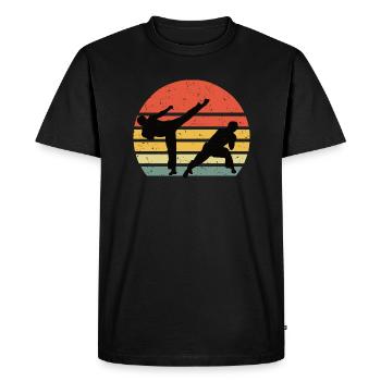 Capoeira vintage rétro - T-shirt Premium bio Homme - noir - Devant - Nico (187cm)