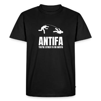 Antifa - You’re Either Fa or Antifa - T-shirt Premium bio Homme - noir - Devant - Nico (187cm)