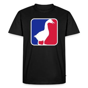Oie rouge bleu - T-shirt Premium bio Homme - noir - Devant - Nico (187cm)