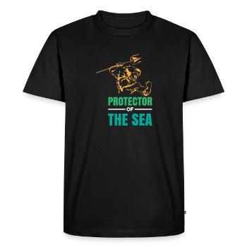 Poseidon Protector of the Sea Diver Gift Idea - Men's Premium Organic T-Shirt - black - Front - Nico (187cm)
