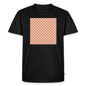 Fruit Neck Pêches rayées Gator - T-shirt Premium bio Homme - noir - Devant - Nico (187cm)