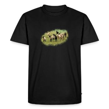 Schafe - Männer Premium Bio T-Shirt - Schwarz - Vorne - Nico (187cm)
