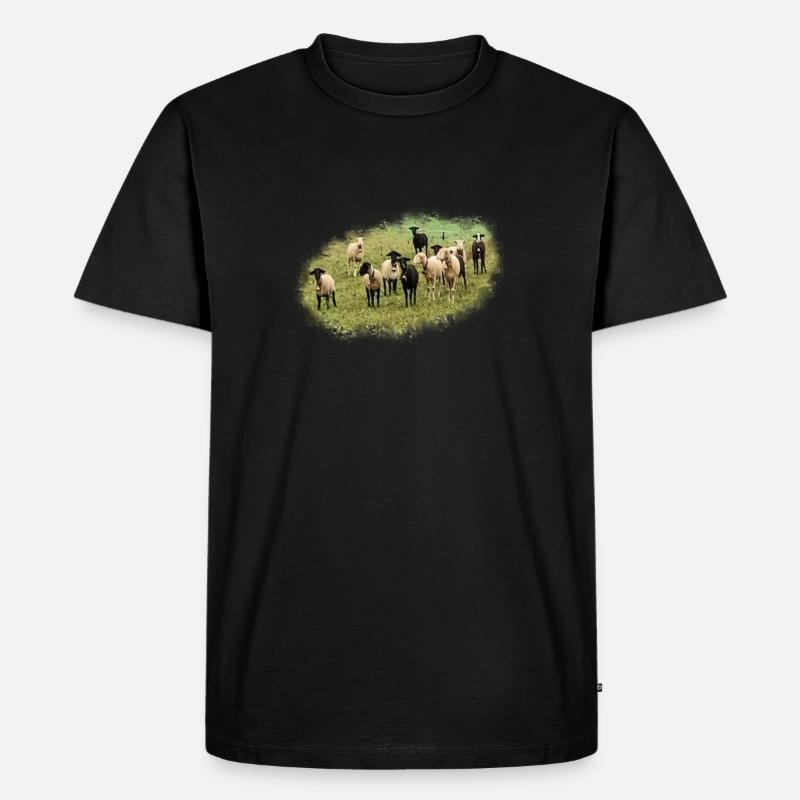 Schafe - Männer Premium Bio T-Shirt - Schwarz