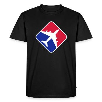 Avion rouge bleu - T-shirt Premium bio Homme - noir - Devant - Nico (187cm)
