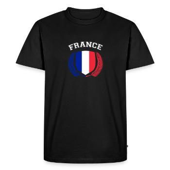 FRANCE - Men's Premium Organic T-Shirt - black - Front - Nico (187cm)