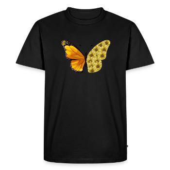 Tournesol papillon - T-shirt Premium bio Homme - noir - Devant - Nico (187cm)