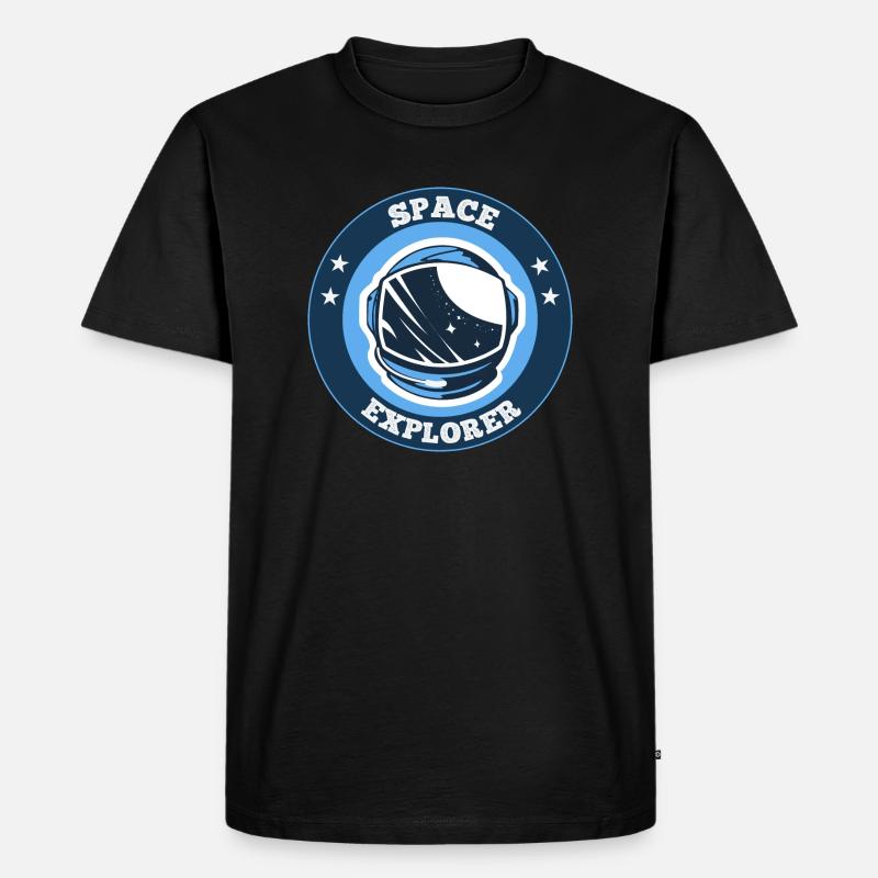 Space Explorer - Helm - Männer Premium Bio T-Shirt - Schwarz