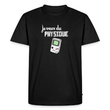 PHYSIQUE - T-shirt Premium bio Homme - noir - Devant - Nico (187cm)