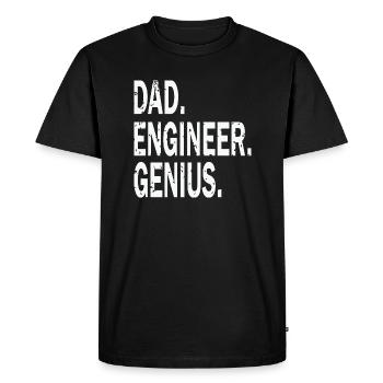 Dad Engineer Genius - Men's Premium Organic T-Shirt - black - Front - Nico (187cm)