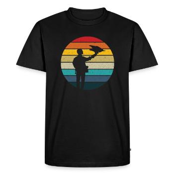 Falconer retro sunset falconry hawking falconer - Men's Premium Organic T-Shirt - black - Front - Nico (187cm)