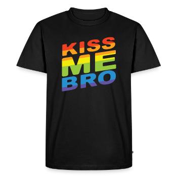 Kiss Me Bro - T-shirt Premium bio Homme - noir - Devant - Nico (187cm)