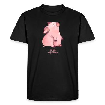 Go Pig or Go Home - Men's Premium Organic T-Shirt - black - Front - Nico (187cm)